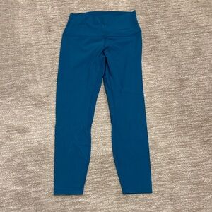 Lululemon align leggings. Size 8. Turquoise blue and color 25 inch inseam.